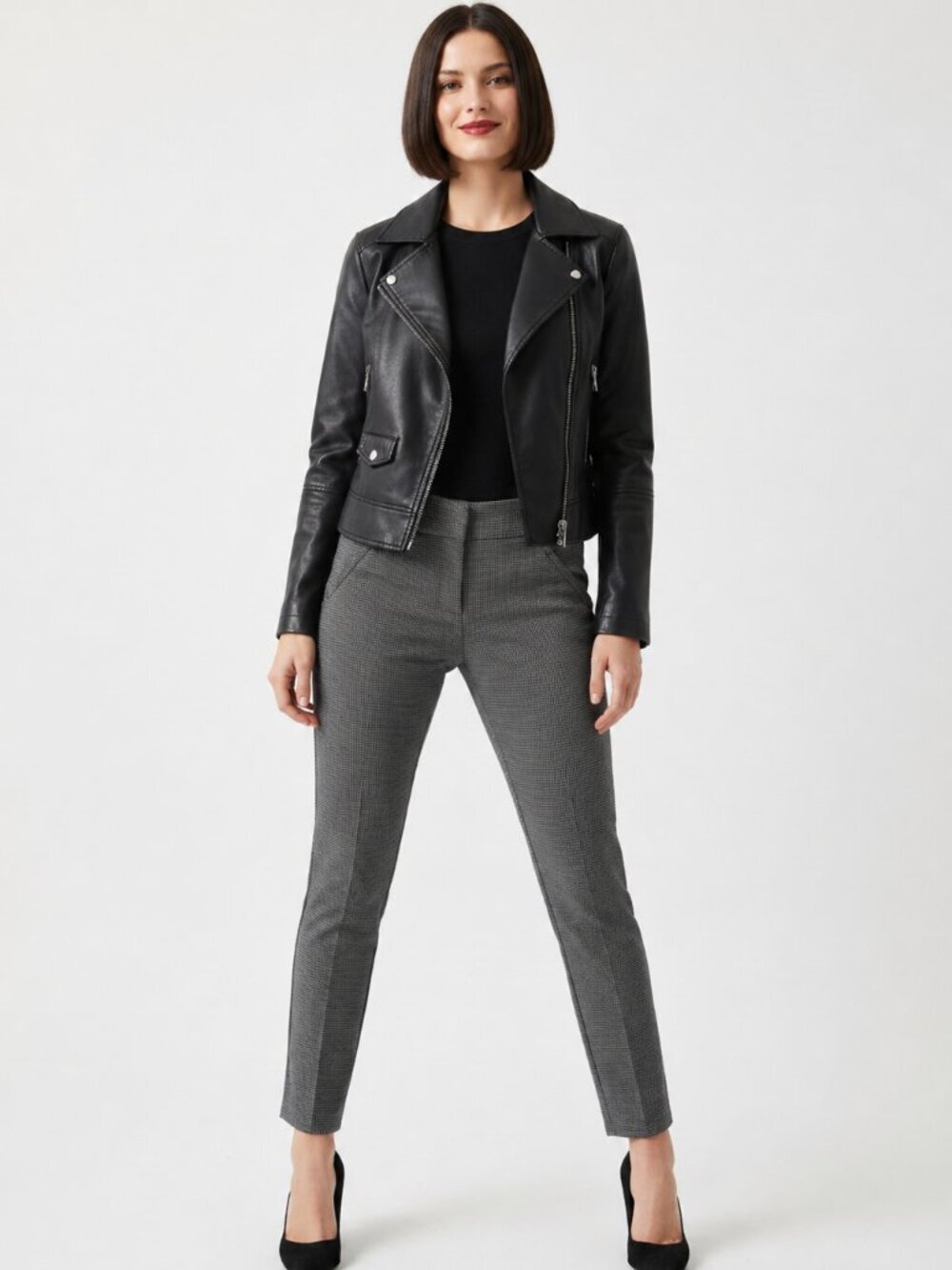 Tailored! LOFT Marisa Skinny Ankle Pants – Black & White Twill (Size 6)